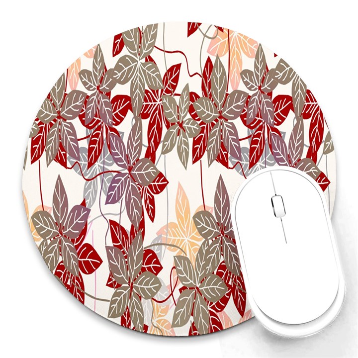 Floral Pattern Background Round Mousepads