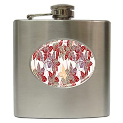 Floral Pattern Background Hip Flask (6 Oz) by Simbadda