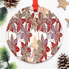 Floral Pattern Background Round Ornament (two Sides) by Simbadda