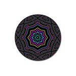 Cyan Yellow Magenta Kaleidoscope Magnet 3  (Round) Front