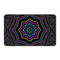 Cyan Yellow Magenta Kaleidoscope Magnet (rectangular) by Simbadda