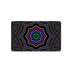 Cyan Yellow Magenta Kaleidoscope Magnet (name Card) by Simbadda