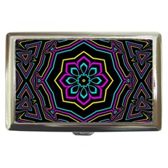 Cyan Yellow Magenta Kaleidoscope Cigarette Money Cases by Simbadda