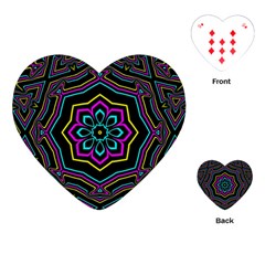 Cyan Yellow Magenta Kaleidoscope Playing Cards (heart)  by Simbadda