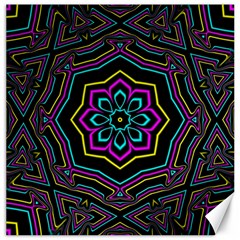 Cyan Yellow Magenta Kaleidoscope Canvas 12  X 12   by Simbadda