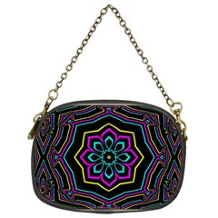 Cyan Yellow Magenta Kaleidoscope Chain Purses (one Side)  by Simbadda