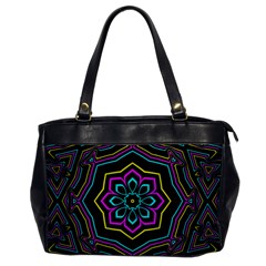 Cyan Yellow Magenta Kaleidoscope Office Handbags by Simbadda