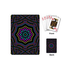 Cyan Yellow Magenta Kaleidoscope Playing Cards (mini)  by Simbadda