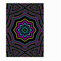 Cyan Yellow Magenta Kaleidoscope Large Garden Flag (two Sides) by Simbadda