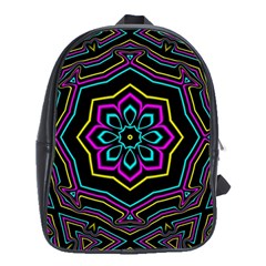 Cyan Yellow Magenta Kaleidoscope School Bags (xl)  by Simbadda