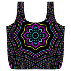 Cyan Yellow Magenta Kaleidoscope Full Print Recycle Bags (l)  by Simbadda