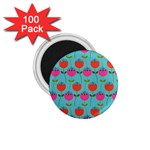 Tulips Floral Background Pattern 1.75  Magnets (100 pack)  Front