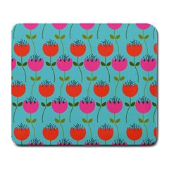 Tulips Floral Background Pattern Large Mousepads by Simbadda