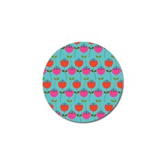 Tulips Floral Background Pattern Golf Ball Marker by Simbadda