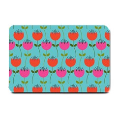 Tulips Floral Background Pattern Small Doormat  by Simbadda