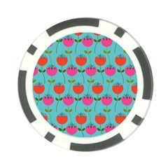 Tulips Floral Background Pattern Poker Chip Card Guard by Simbadda