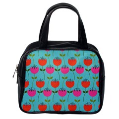 Tulips Floral Background Pattern Classic Handbags (one Side) by Simbadda