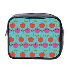 Tulips Floral Background Pattern Mini Toiletries Bag 2-side by Simbadda