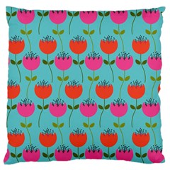 Tulips Floral Background Pattern Large Cushion Case (one Side) by Simbadda