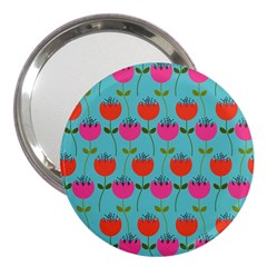 Tulips Floral Background Pattern 3  Handbag Mirrors by Simbadda