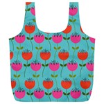 Tulips Floral Background Pattern Full Print Recycle Bags (L)  Front