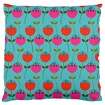 Tulips Floral Background Pattern Large Flano Cushion Case (One Side) Front