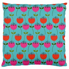 Tulips Floral Background Pattern Large Flano Cushion Case (two Sides) by Simbadda