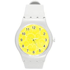 Pattern Round Plastic Sport Watch (m) by Valentinaart