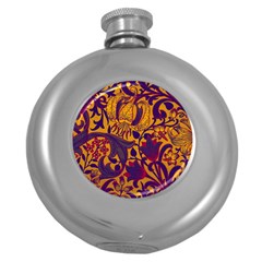 Floral Pattern Round Hip Flask (5 Oz) by Valentinaart