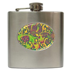 Floral Pattern Hip Flask (6 Oz) by Valentinaart