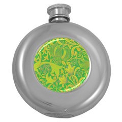 Floral Pattern Round Hip Flask (5 Oz) by Valentinaart