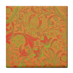 Floral Pattern Tile Coasters by Valentinaart