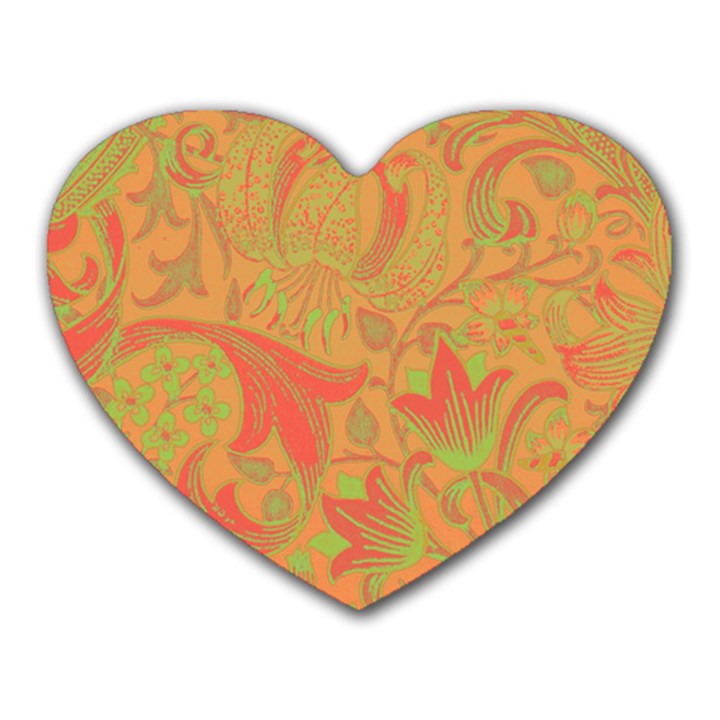 Floral pattern Heart Mousepads