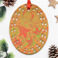 Floral Pattern Oval Filigree Ornament (two Sides) by Valentinaart