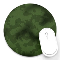 Vintage Camouflage Military Swatch Old Army Background Round Mousepads by Simbadda