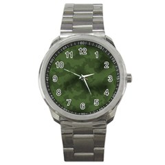 Vintage Camouflage Military Swatch Old Army Background Sport Metal Watch by Simbadda