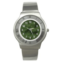 Vintage Camouflage Military Swatch Old Army Background Stainless Steel Watch by Simbadda