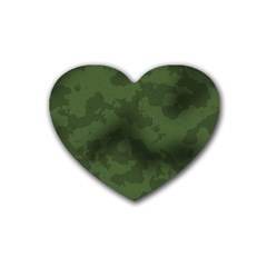 Vintage Camouflage Military Swatch Old Army Background Heart Coaster (4 Pack)  by Simbadda