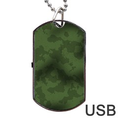 Vintage Camouflage Military Swatch Old Army Background Dog Tag Usb Flash (two Sides) by Simbadda