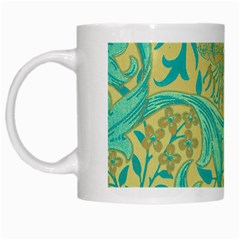 Floral Pattern White Mugs by Valentinaart