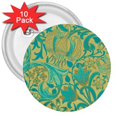 Floral Pattern 3  Buttons (10 Pack)  by Valentinaart