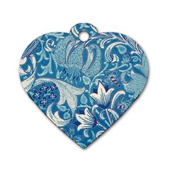 Floral Pattern Dog Tag Heart (one Side) by Valentinaart