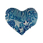 Floral pattern Standard 16  Premium Heart Shape Cushions Front