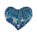 Floral pattern Standard 16  Premium Heart Shape Cushions Back