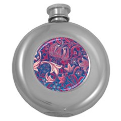 Floral Pattern Round Hip Flask (5 Oz) by Valentinaart