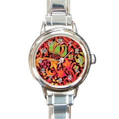 Floral pattern Round Italian Charm Watch