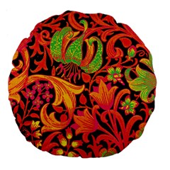 Floral pattern Large 18  Premium Flano Round Cushions