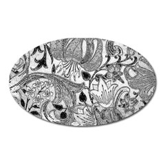 Floral Pattern Oval Magnet by Valentinaart