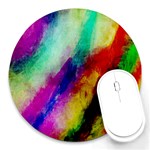 Colorful Abstract Paint Splats Background Round Mousepads Front