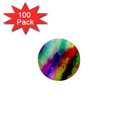 Colorful Abstract Paint Splats Background 1  Mini Magnets (100 pack) 